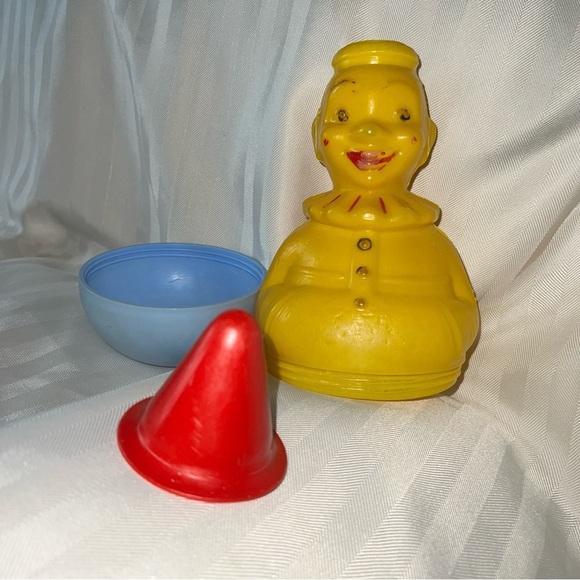 Vintage Rolly Poly style Clown 10” Coin bank - unknown details, no markings Rare - Picture 6 of 10